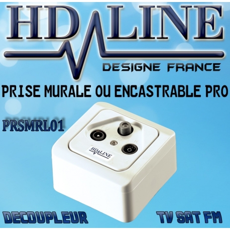 HD-LINE prise murale PRO TV SAT FM Découpleur Encastré