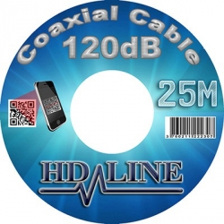 25M HD-LINE câble coaxial pro 120dB TNT & antenne parabole