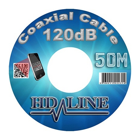 50M HD-LINE câble coaxial pro 120dB TNT & antenne parabole