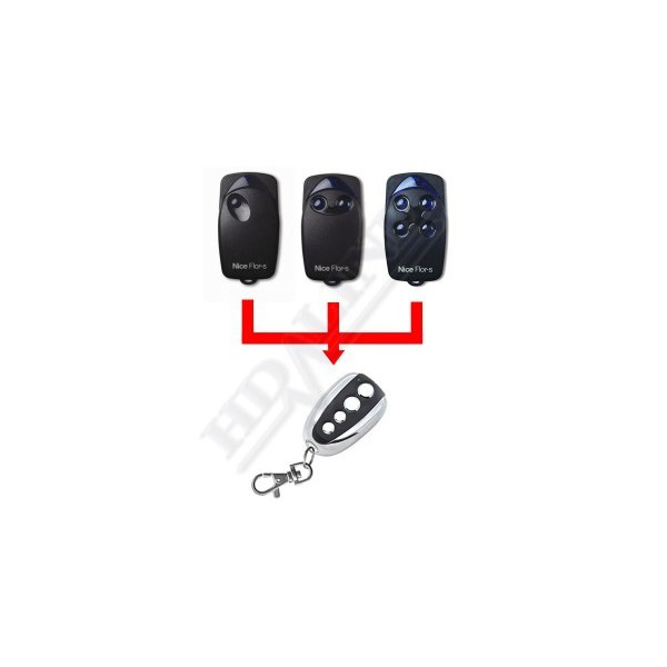 Télécommande Porte De Garage 433 MHz - 4 Boutons, Anti-interférence - Porte-clés Inclus, Portée 100 M
